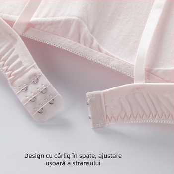 Sutien pentru fete din bumbac, fără sârmă, cupă 3/4, cupă subțire modelată, respirabil și confortabil