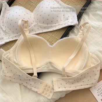Set sutien — stil japonez, bumbac, cupe 3/4 modelate, bretele detașabile dublu, închidere la spate cu trei rânduri de cârlige
