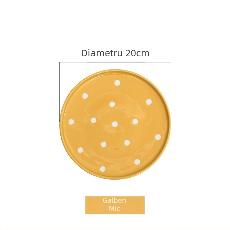 Farfurie rotundă de porțelan, finisaj sub glazură, compatibilă cu microunde, logo imprimat