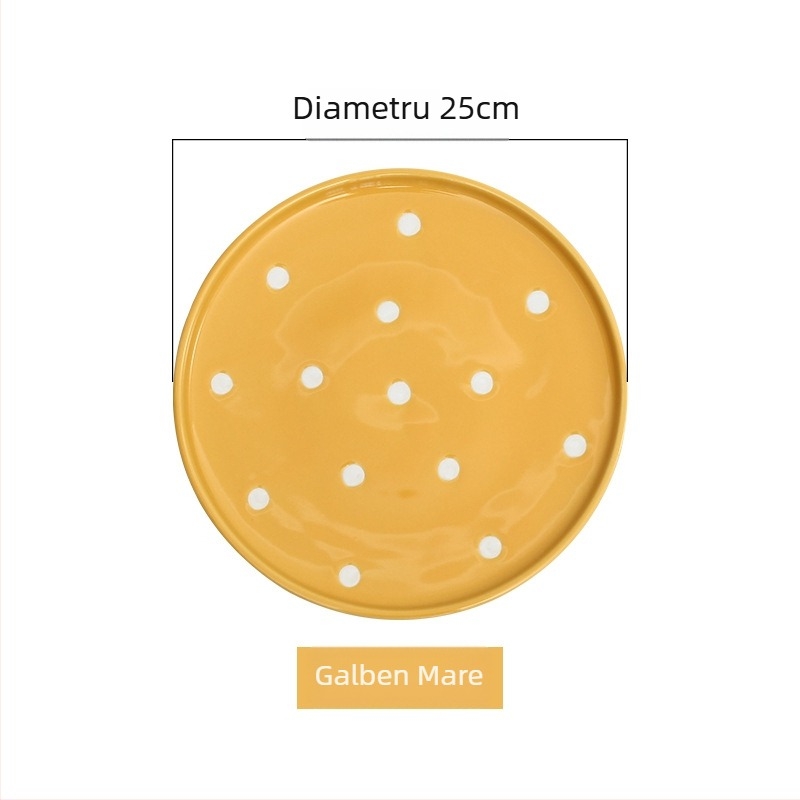 Farfurie rotundă de porțelan, finisaj sub glazură, compatibilă cu microunde, logo imprimat