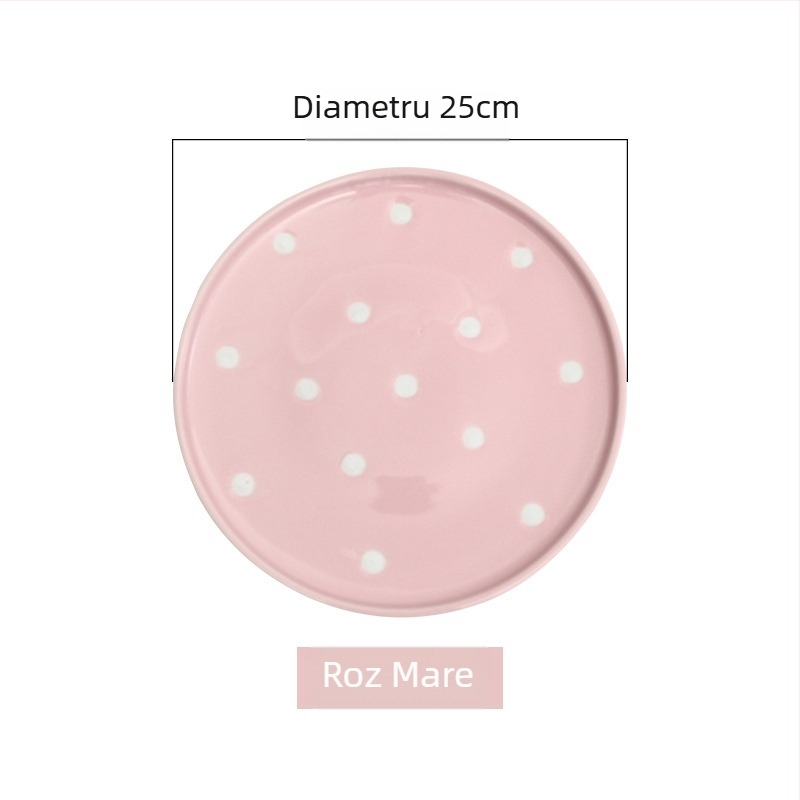 Farfurie rotundă de porțelan, finisaj sub glazură, compatibilă cu microunde, logo imprimat