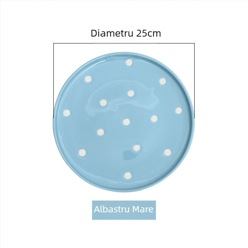 Farfurie rotundă de porțelan, finisaj sub glazură, compatibilă cu microunde, logo imprimat