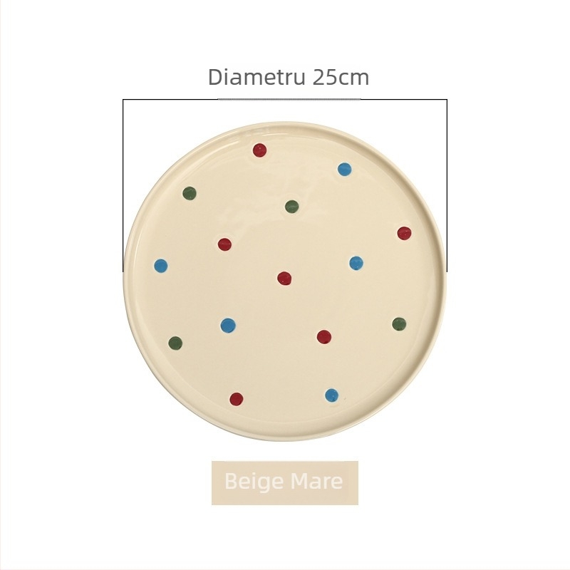 Farfurie rotundă de porțelan, finisaj sub glazură, compatibilă cu microunde, logo imprimat