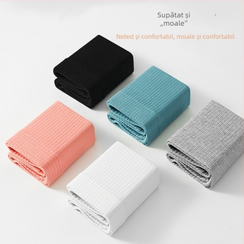 Boxeri bărbați din bumbac, talie medie, tricot, respirabili, unicolor