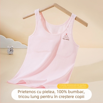 Vestă din bumbac pentru fete în perioada de dezvoltare, căptușită cu viscose, cupă fără model, bretele fixe