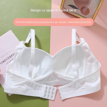 Sutien pentru femei adulte, cu cupă completă, cupe din burete modelate; material principal nylon, căptușeală din bumbac; închidere la spate cu trei rânduri de cârlige; bretele fixe, duble.