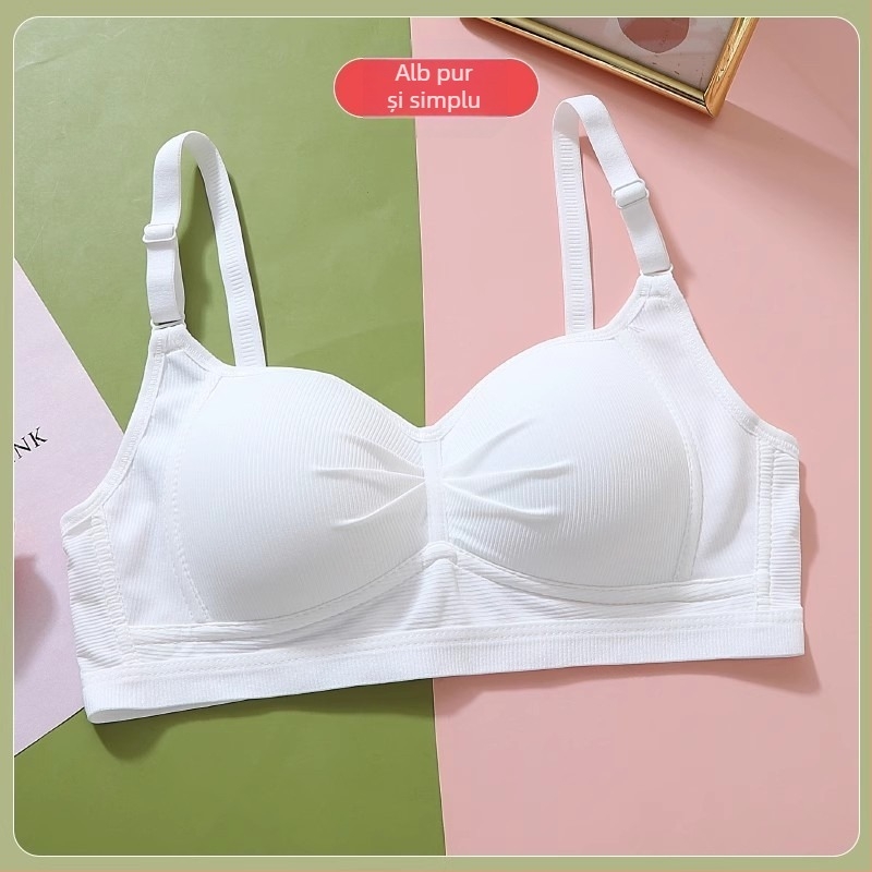 Sutien pentru femei adulte, cu cupă completă, cupe din burete modelate; material principal nylon, căptușeală din bumbac; închidere la spate cu trei rânduri de cârlige; bretele fixe, duble.