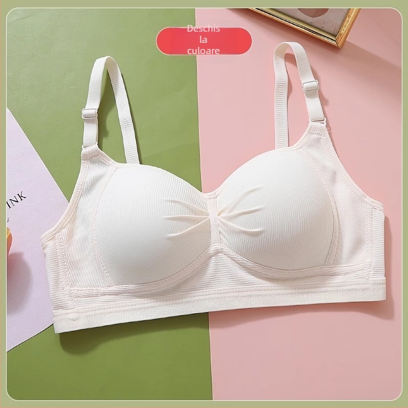 Sutien pentru femei adulte, cu cupă completă, cupe din burete modelate; material principal nylon, căptușeală din bumbac; închidere la spate cu trei rânduri de cârlige; bretele fixe, duble.