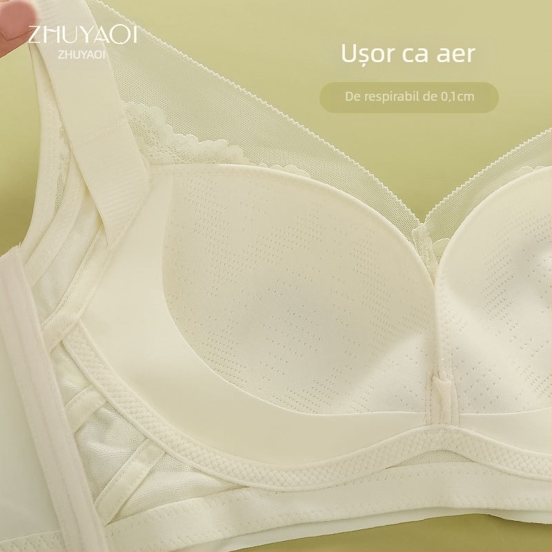 Sutien Ju Yaqi din dantelă fără cusături, Cupă ultra-subțire, acoperire completă, respirabil, închidere spate cu patru carlige