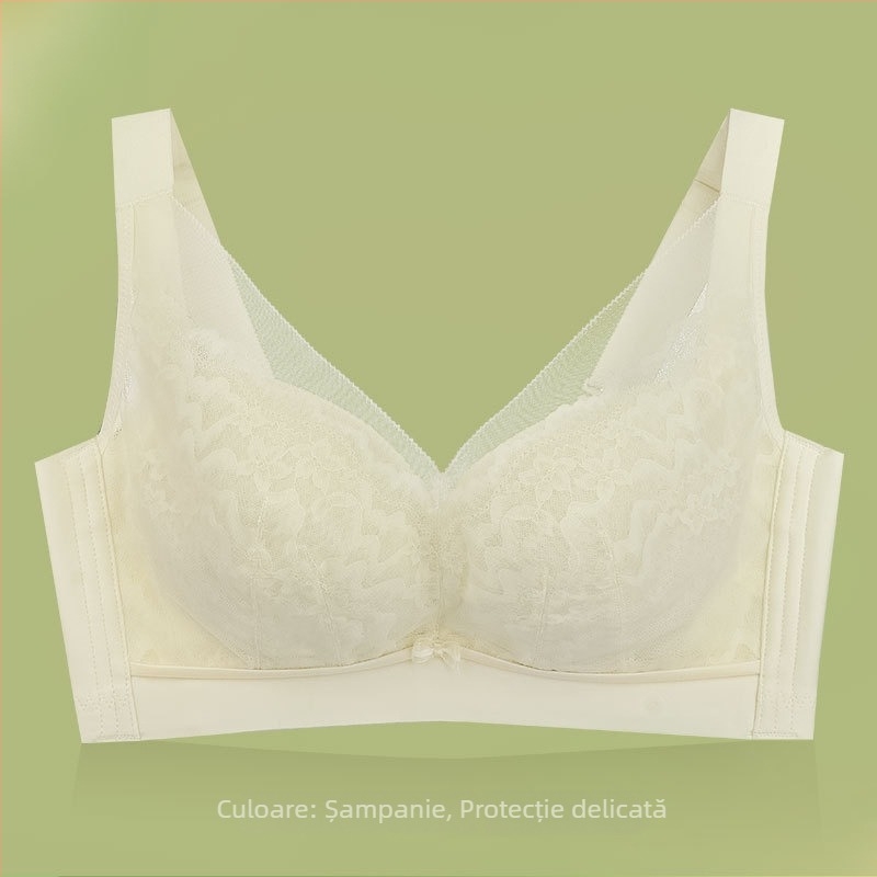 Sutien Ju Yaqi din dantelă fără cusături, Cupă ultra-subțire, acoperire completă, respirabil, închidere spate cu patru carlige