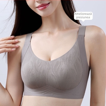  Sutien Push-Up fără cusături, cupe în formă de urechi de iepure, cupă ultra-subțire modelată, bretele fixe dublu, închidere pe spate cu patru rânduri