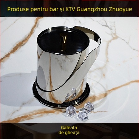 Set din oțel inoxidabil pentru servire la hotel – finisaj lustruit, stil chinezesc; accesorii bar/noapte club: farfurie pentru fructe, scrumieră, găleată pentru gheață