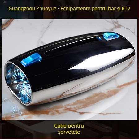 Set din oțel inoxidabil pentru servire la hotel – finisaj lustruit, stil chinezesc; accesorii bar/noapte club: farfurie pentru fructe, scrumieră, găleată pentru gheață