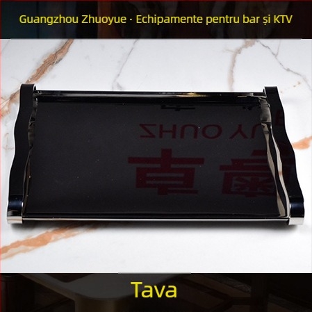 Set din oțel inoxidabil pentru servire la hotel – finisaj lustruit, stil chinezesc; accesorii bar/noapte club: farfurie pentru fructe, scrumieră, găleată pentru gheață