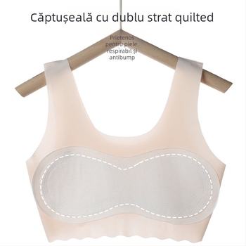 Bustier din nailon pentru fete, 12–15 ani, cupe pline, fără cupă modelată, căptușit cu bumbac, respirabil, bretele duble fixe