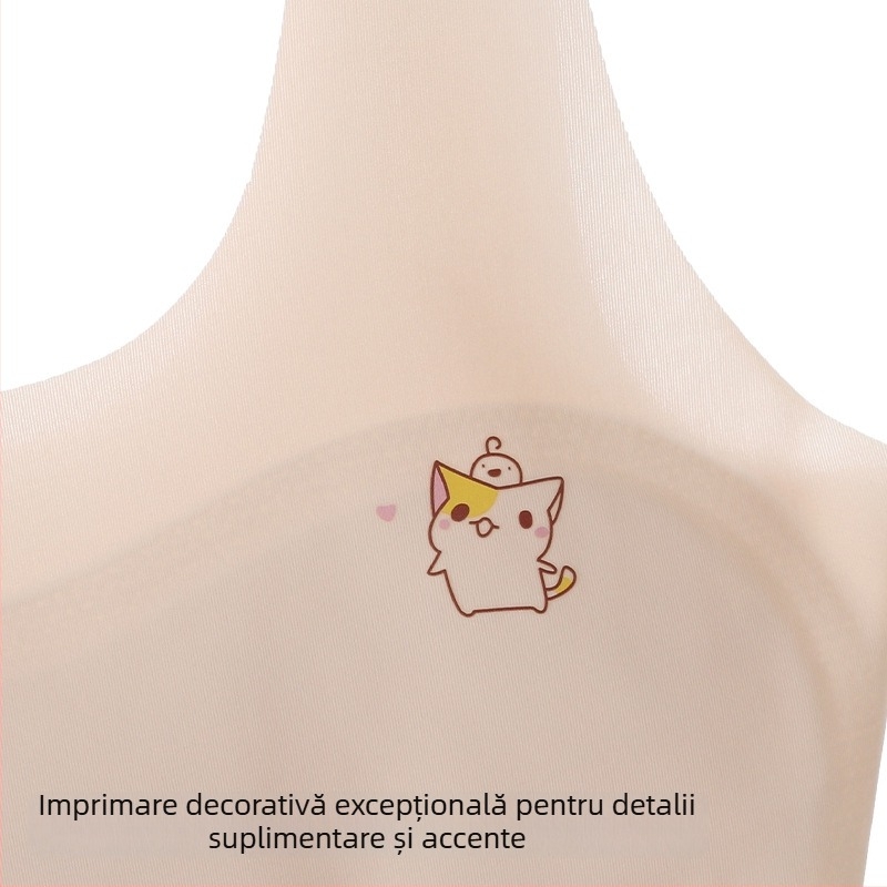 Bustier din nailon pentru fete, 12–15 ani, cupe pline, fără cupă modelată, căptușit cu bumbac, respirabil, bretele duble fixe