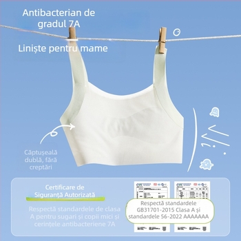 cocosmart Sutien-vestă de antrenament pentru fete în faza de dezvoltare, vară respirabil Ice Silk, nylon principal, cupă completă, cupe subțiri modelate, bretele fixe duble