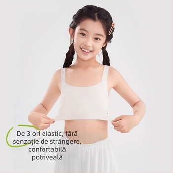 cocosmart Sutien-vestă de antrenament pentru fete în faza de dezvoltare, vară respirabil Ice Silk, nylon principal, cupă completă, cupe subțiri modelate, bretele fixe duble