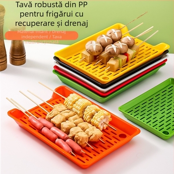 Tavă de drenaj BBQ – tavă din plastic PP, formă pătrată, stil nordic, potrivită pentru hoteluri și restaurante