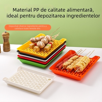 Tavă de drenaj BBQ – tavă din plastic PP, formă pătrată, stil nordic, potrivită pentru hoteluri și restaurante