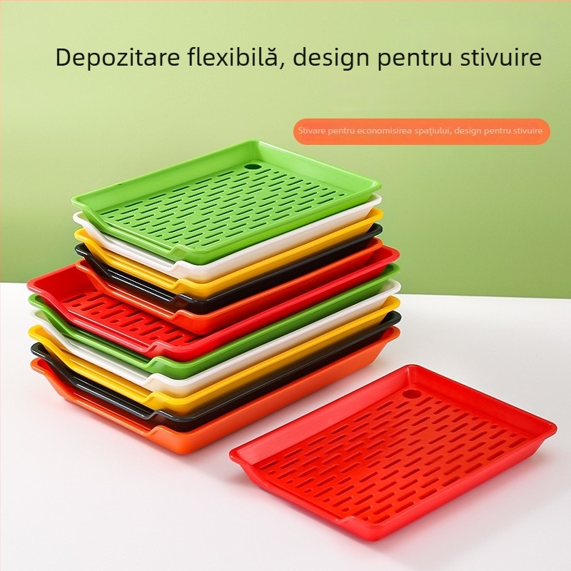 Tavă de drenaj BBQ – tavă din plastic PP, formă pătrată, stil nordic, potrivită pentru hoteluri și restaurante