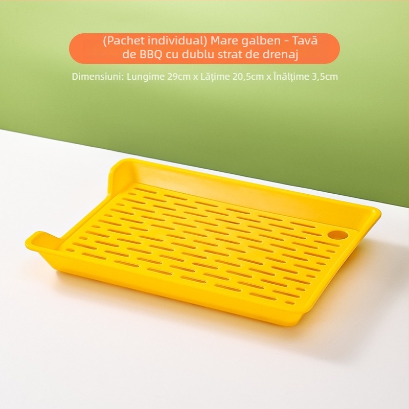 Tavă de drenaj BBQ – tavă din plastic PP, formă pătrată, stil nordic, potrivită pentru hoteluri și restaurante