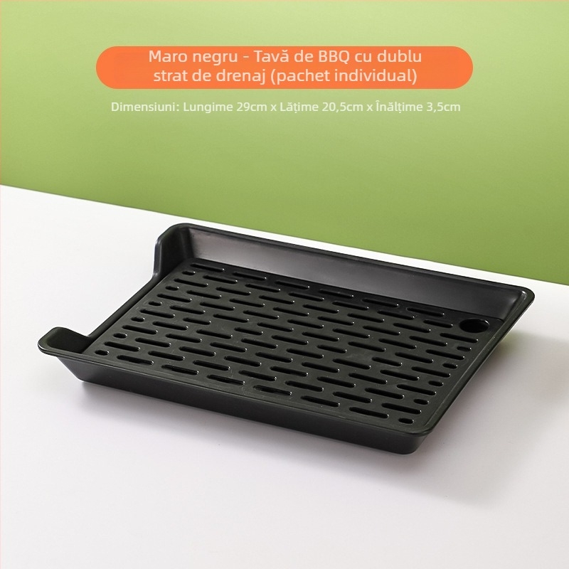 Tavă de drenaj BBQ – tavă din plastic PP, formă pătrată, stil nordic, potrivită pentru hoteluri și restaurante