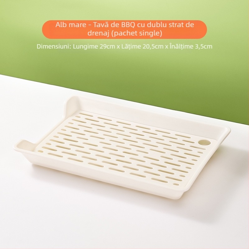 Tavă de drenaj BBQ – tavă din plastic PP, formă pătrată, stil nordic, potrivită pentru hoteluri și restaurante