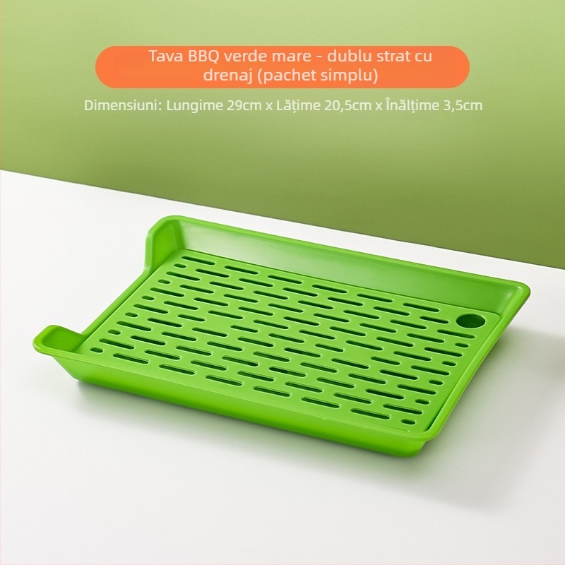 Tavă de drenaj BBQ – tavă din plastic PP, formă pătrată, stil nordic, potrivită pentru hoteluri și restaurante