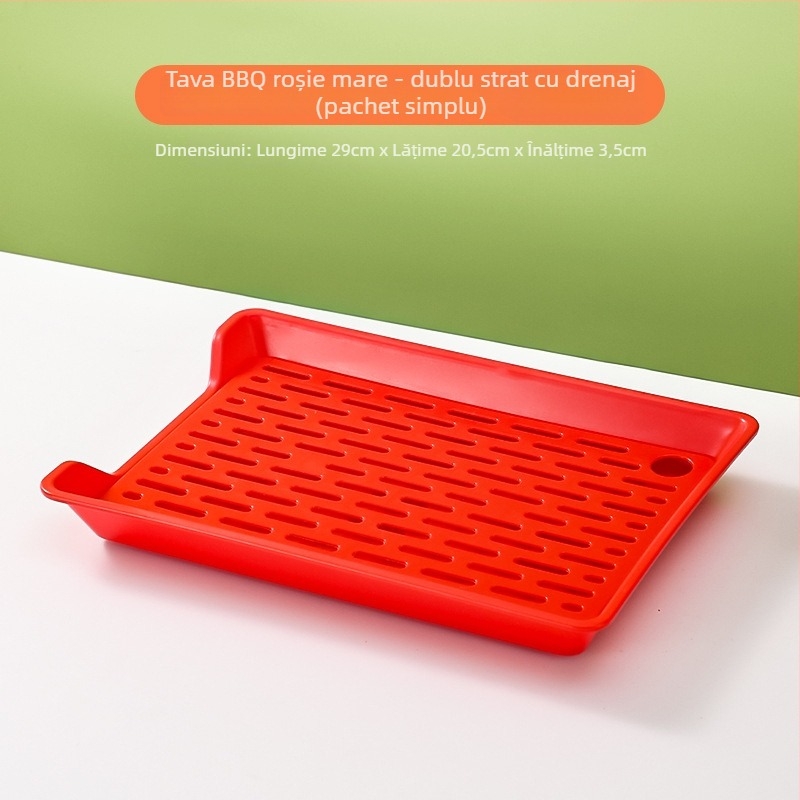 Tavă de drenaj BBQ – tavă din plastic PP, formă pătrată, stil nordic, potrivită pentru hoteluri și restaurante