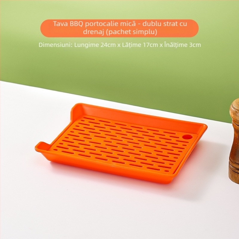 Tavă de drenaj BBQ – tavă din plastic PP, formă pătrată, stil nordic, potrivită pentru hoteluri și restaurante