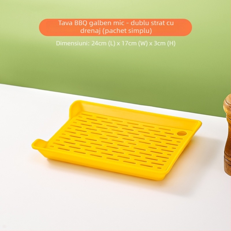 Tavă de drenaj BBQ – tavă din plastic PP, formă pătrată, stil nordic, potrivită pentru hoteluri și restaurante