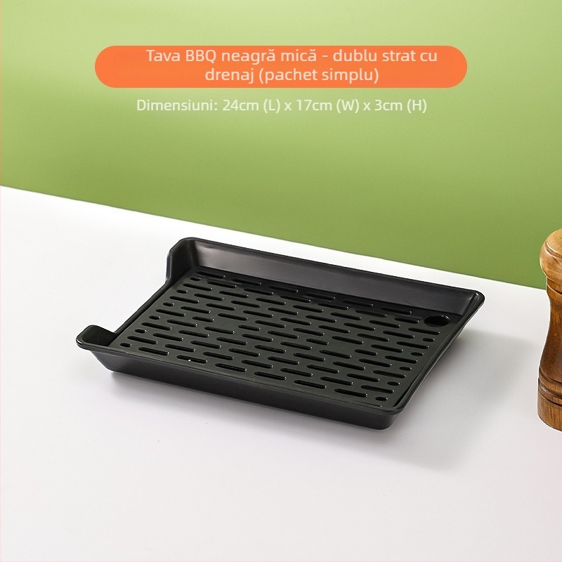 Tavă de drenaj BBQ – tavă din plastic PP, formă pătrată, stil nordic, potrivită pentru hoteluri și restaurante
