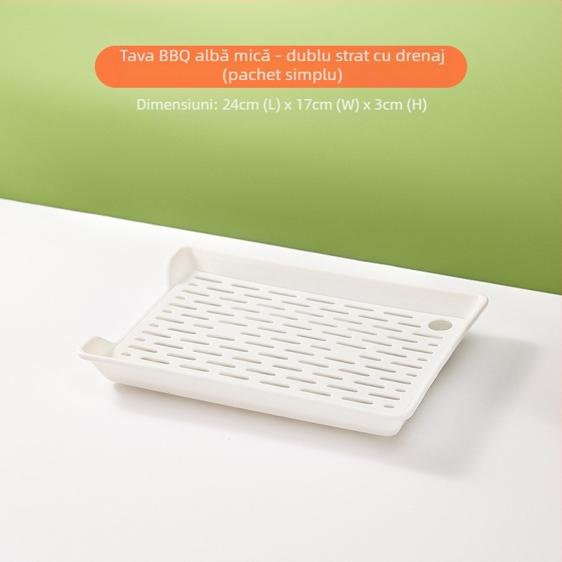 Tavă de drenaj BBQ – tavă din plastic PP, formă pătrată, stil nordic, potrivită pentru hoteluri și restaurante