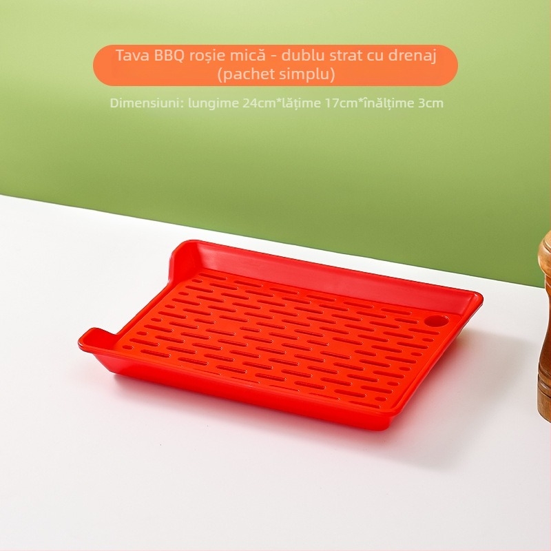 Tavă de drenaj BBQ – tavă din plastic PP, formă pătrată, stil nordic, potrivită pentru hoteluri și restaurante