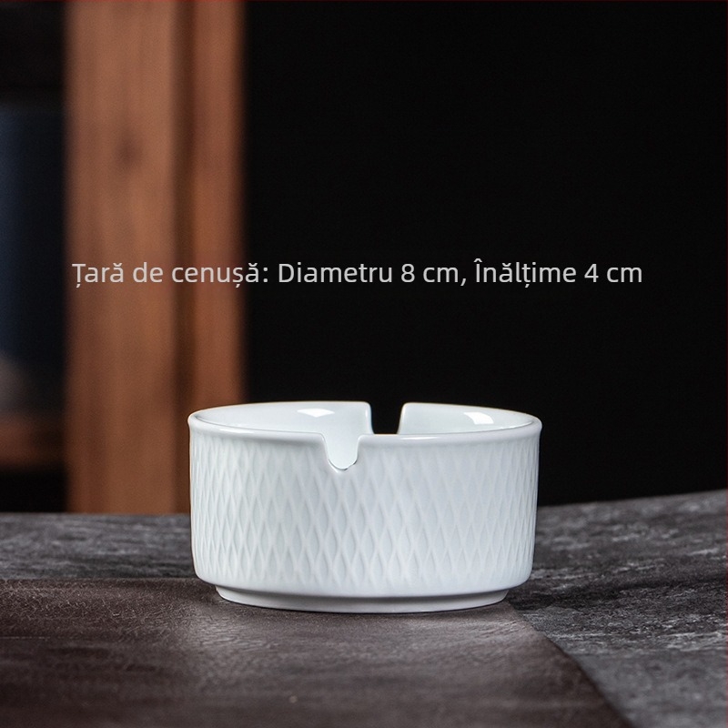 Set de veselă din porțelan pentru masă de hotel, underglaze color, model dungi, 9 piese