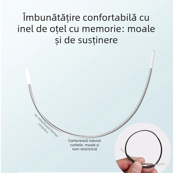 Sutien din dantelă respirabil din nylon, Push-up, cupă 3/4, cupe neinmodelate, închidere spate cu trei rânduri de cârlige