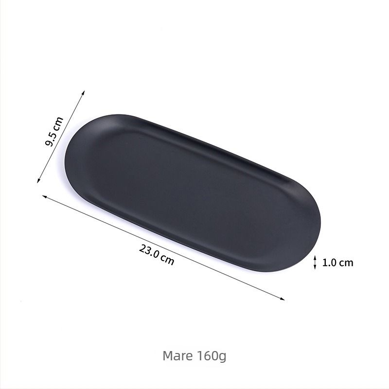 Tavă de depozitare din oțel inoxidabil, suport oval pentru cosmetice, design modern minimalist, finisaj electroplacat, personalizare logo