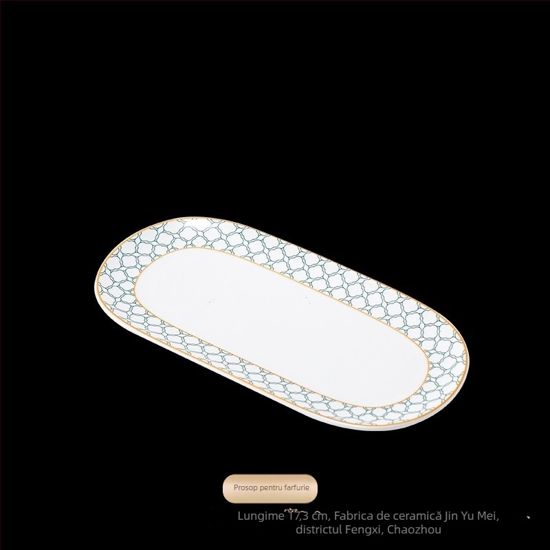 Set de aranjare a mesei pentru hotel din porțelan, design geometric de înaltă calitate, culoare sub glazură, personalizare disponibilă