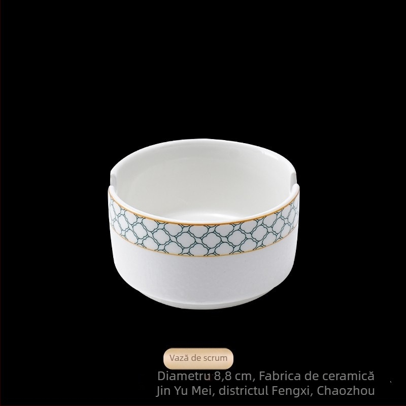 Set de aranjare a mesei pentru hotel din porțelan, design geometric de înaltă calitate, culoare sub glazură, personalizare disponibilă