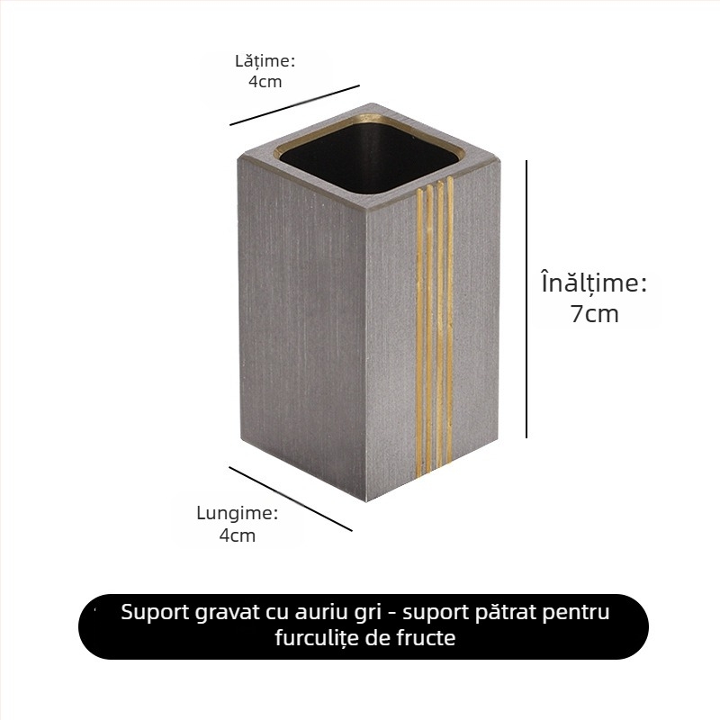 Suport pentru scobitori - Space Aluminum, anti-cadere, stil lux, pentru bar și uz casnic