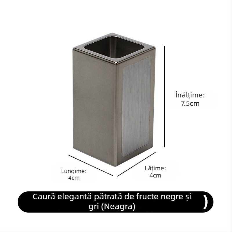 Suport pentru scobitori - Space Aluminum, anti-cadere, stil lux, pentru bar și uz casnic