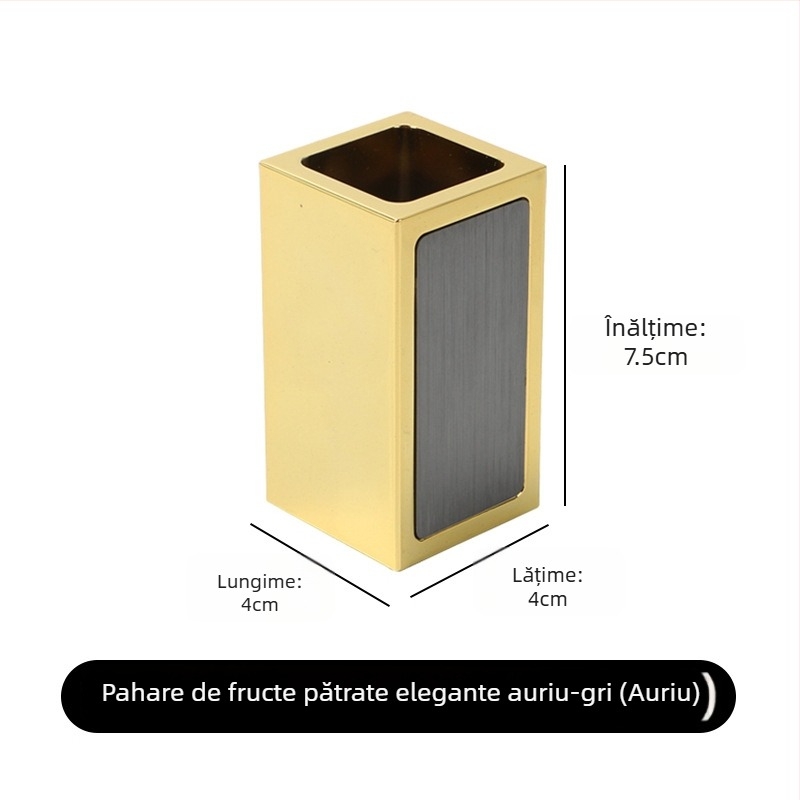 Suport pentru scobitori - Space Aluminum, anti-cadere, stil lux, pentru bar și uz casnic