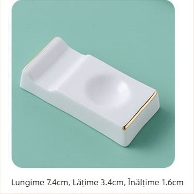 Suport ceramic pentru bețișoare și linguri pentru mesele de hotel — porțelan cu os, suprafață glazurată, stil lux ușor, personalizabil cu logo