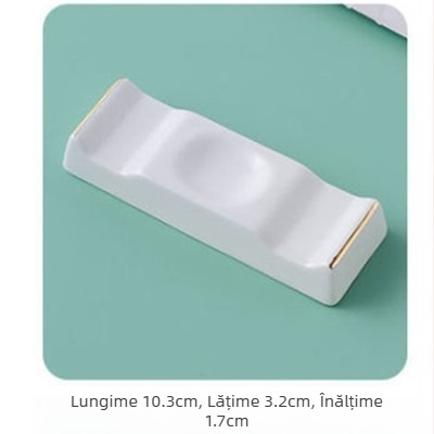 Suport ceramic pentru bețișoare și linguri pentru mesele de hotel — porțelan cu os, suprafață glazurată, stil lux ușor, personalizabil cu logo