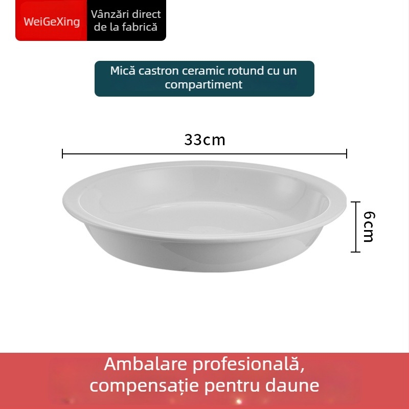 Container ceramic interior pentru bufet, păstrarea căldurii, cu bazin dreptunghiular pentru servire și farfurie rotundă din ceramică, Jiaojiexing, potrivit pentru hoteluri și restaurante