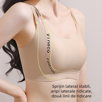 Sutien pentru femei – fără cusături, cupă completă, material nailon, cupe subțiri turnate, design cu urechi de iepure