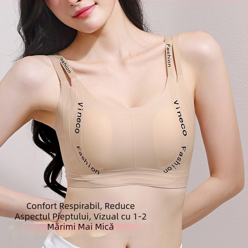 Sutien pentru femei – fără cusături, cupă completă, material nailon, cupe subțiri turnate, design cu urechi de iepure