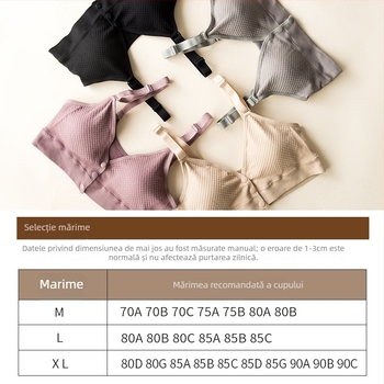 Sutien de alăptare cu închidere frontală, cupe modelate, fără arcuri, bretele fixe, material Nylon/Lycra