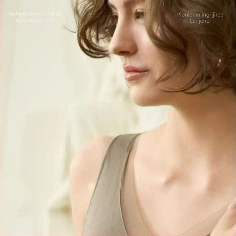 Vesta termică din nylon, fără sutien, fără cusături, cu glugă, decolteu în V, menține căldura